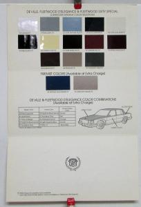 1988 Cadillac DeVille Fleetwood Delegance Exterior Color Paint Chip Sales Folder