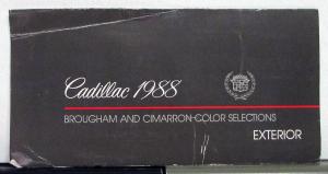 1988 Cadillac Broughm & Cimarron Exterior Color Paint Chips Sales Folder