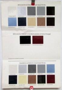 1988 Cadillac Broughm & Cimarron Exterior Color Paint Chips Sales Folder