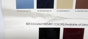 1988 Cadillac Broughm & Cimarron Exterior Color Paint Chips Sales Folder