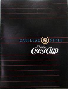 1989 Cadillac Crest Club Prog Marketing Brochure DEALER ONLY ITEM