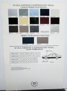 1989 Cadillac DeVille Fleetwood Sixty Special Exterior Paint Chips Sales Folder