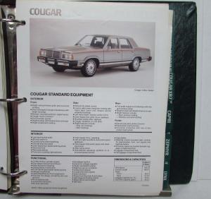 1981 Lincoln Mercury Advanced Facts Book Continental MarkVI TownCar CougarXR7