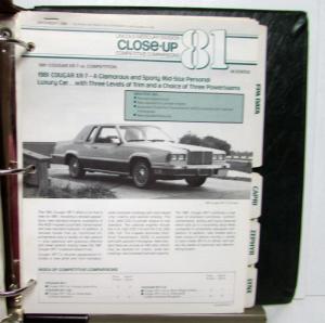 1981 Lincoln Mercury Advanced Facts Book Continental MarkVI TownCar CougarXR7