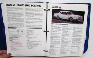 1982 Lincoln Mercury Facts Book Continental MarkVI LN7 Lynx CougarXR7 Marquis