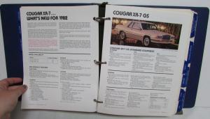 1982 Lincoln Mercury Facts Book Continental MarkVI LN7 Lynx CougarXR7 Marquis