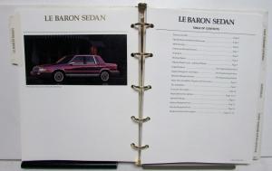 1990 Chrysler Data Book Le Barron Imperial New Yorker Town&Country