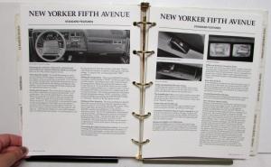 1990 Chrysler Data Book Le Barron Imperial New Yorker Town&Country