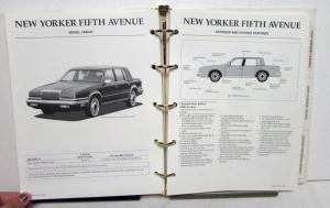 1990 Chrysler Data Book Le Barron Imperial New Yorker Town&Country