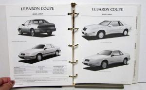 1990 Chrysler Data Book Le Barron Imperial New Yorker Town&Country