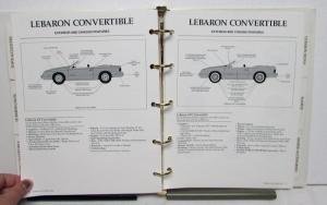 1990 Chrysler Data Book Le Barron Imperial New Yorker Town&Country