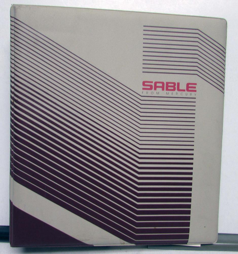 1986 Mercury Product Manual SableSpecs Features Options Color & Upholstery