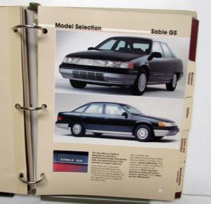 1986 Mercury Product Manual SableSpecs Features Options Color & Upholstery