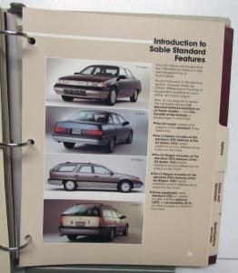 1986 Mercury Product Manual SableSpecs Features Options Color & Upholstery