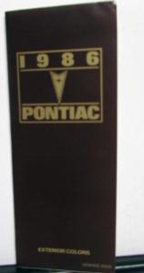 1986 Pontiac Fleet Sunbird Firebird Grand Am 1000 6000 Parisienne Fiero