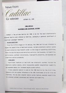 1986 Cadillac Boxed Media Information Press Kit