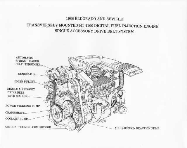 1986 Cadillac Eldorado and Seville 4100 DFI Engine Illustrative Press Photo 0236