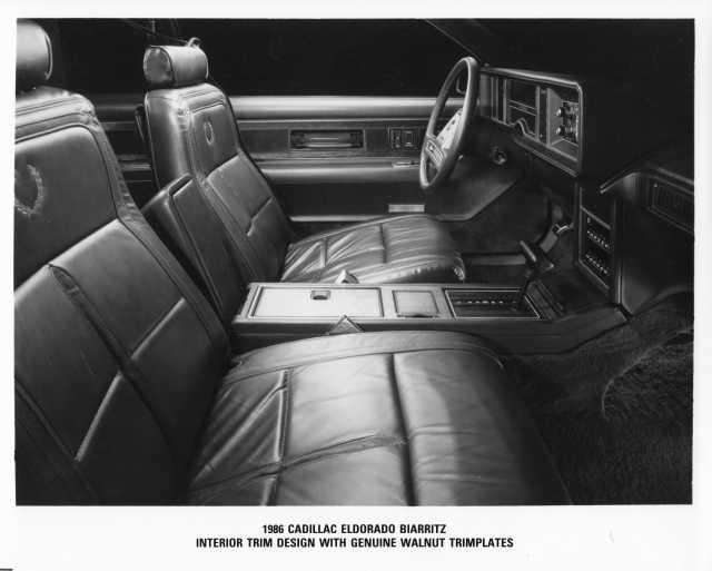 1986 Cadillac Eldorado Biarritz Interior Trim Design Press Photo 0240