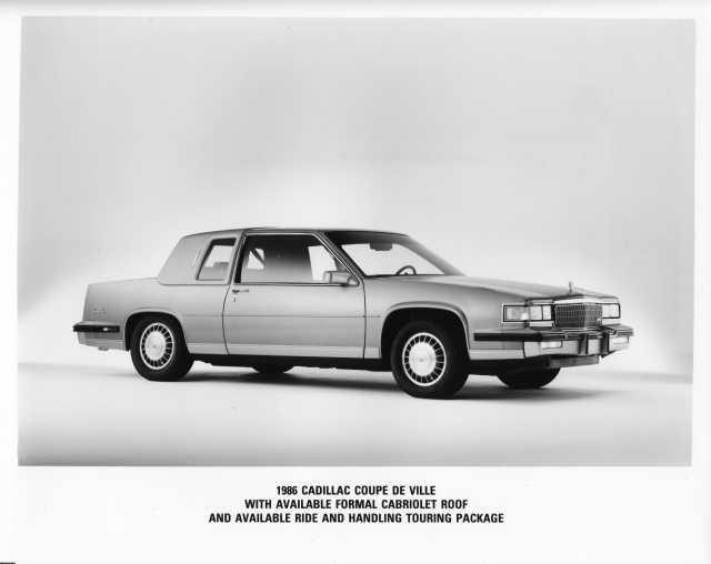 1986 Cadillac Coupe DeVille with Cabriolet Roof and Touring Pkg Press Photo 0256