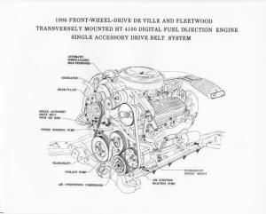 1986 Cadillac DeVille & Fleetwood 4100 DFI Engine Illustrative Press Photo 0261