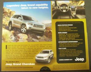 2011 Jeep Grand Cherokee Dealer Sales Brochure 4X4  Quadra-Lift Air Suspension