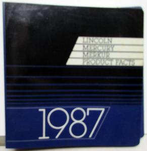 1987 Mercury Dealer Product Facts Book Album Grand Marquis Cougar Lynx Sable
