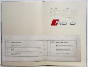 2002 Audi RS6 Quattro Hardback Booklet Sales Brochure - German Text