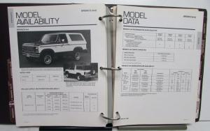 1980 Ford LT Trucks Facts Organizer F Series Bronco Courier Econoline