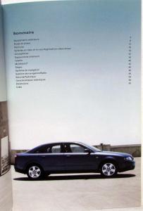 2000 Audi A4 Saloon Details Brochure with Price Sheet - French Text