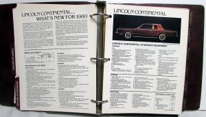 1980 Lincoln Mercury Product Facts Book Cougar XR7 Continental Mark VI Marquis