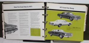 1975 Plymouth Data Book Car Selector Gran Fury Valiant Duster Train Duster