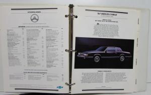 1987 Chevrolet Fleet Buyers Guide Monte Carlo Celebrity Camaro Cavalier Nova