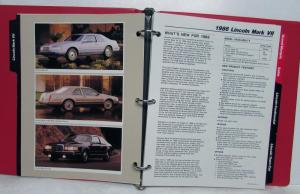 1986 Lincoln Mercury Fleet Facts Album MarkVIII Continental TownCar Cougar Capri
