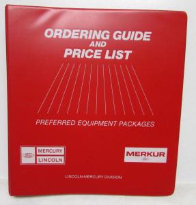 1987 Lincoln Mercury Merkur Ordering Guide  Grand Marquis Cougar TownCar MarkVII