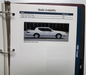 1988 Lincoln Mercury Merkur Fleet Buyers Guide Town Car Cougar XR4Ti Continental