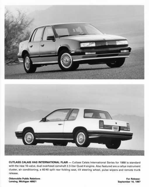 1988 Oldsmobile Calais International Series Press Photo 0264