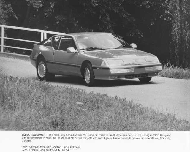 1987 Renault Alpine V6 Turbo Press Photo 0025