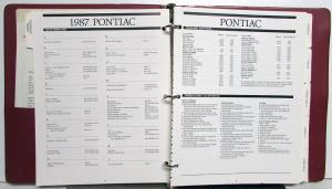 1987 Pontiac Fleet Product Album Fiero 1000 Sunbird Grand Am Firebird Grand Prix