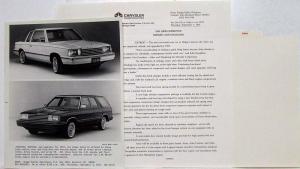 1982 Dodge Media Information Press Kit - Charger Challenger Mirada 400 Trucks