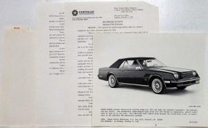 1982 Dodge Media Information Press Kit - Charger Challenger Mirada 400 Trucks