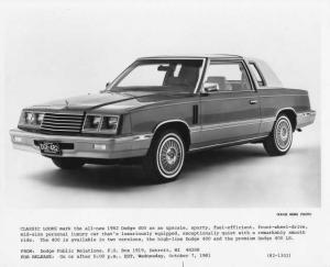 1982 Dodge 400 Press Photo 0302