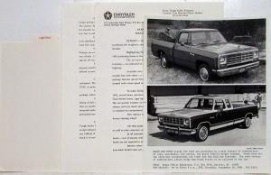 1982 Dodge Trucks Information Press Kit