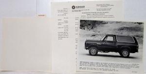 1982 Dodge Trucks Information Press Kit