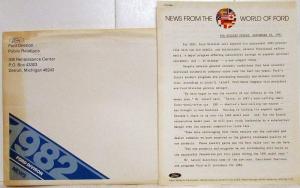 1982 Ford Media Information Press Kit