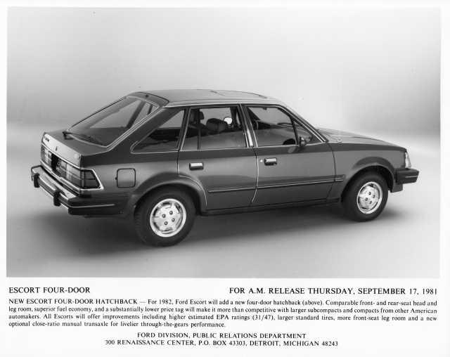 1982 Ford Escort Four-Door Hatchback Press Photo 0371