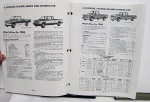 1988 Chevy Advanced Truck Facts LT Duty C/K Blazer Jimmy Safari Suburban