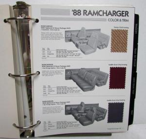 1988 Chrysler Dodge Plymouth Fleet Guide Daytona Ramcharger Lebaron GTS GranFury