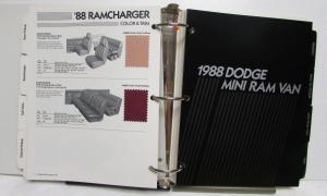 1988 Chrysler Dodge Plymouth Fleet Guide Daytona Ramcharger Lebaron GTS GranFury