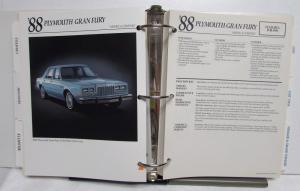 1988 Chrysler Dodge Plymouth Fleet Guide Daytona Ramcharger Lebaron GTS GranFury