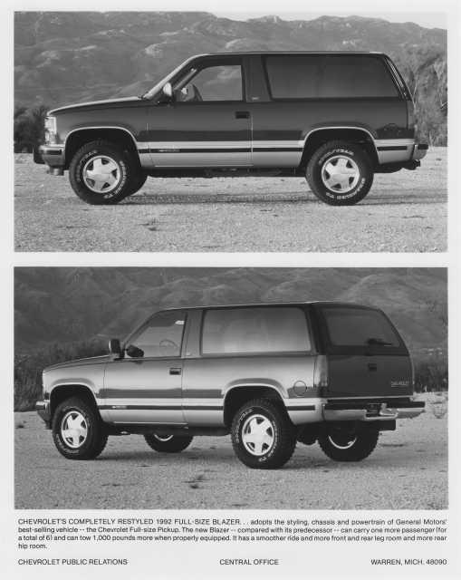 1992 Chevrolet Blazer Press Photo 0564